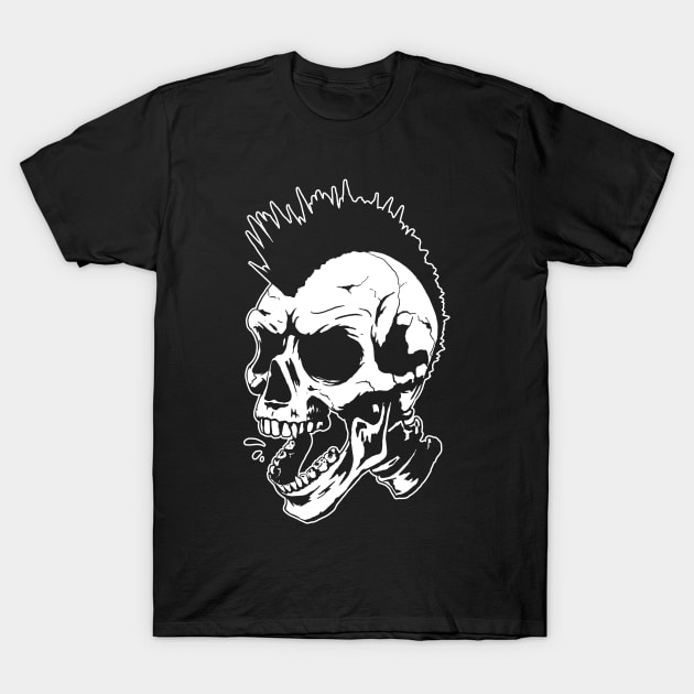 Punk Rock Skull Mohawk T-Shirt by UNDERGROUNDROOTS